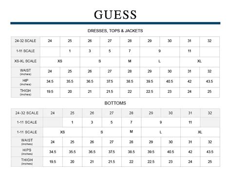 guess jean sizes|guess jeans size guide.